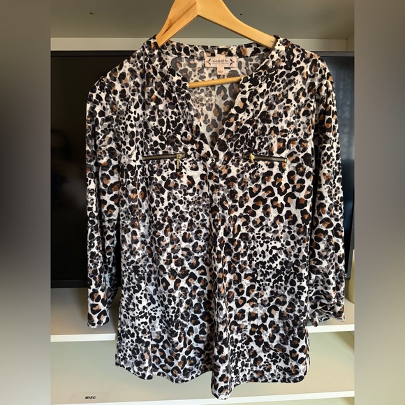 Nanette Lepore Black and Brown 3/4 Sleeve Blouse - Picture 9 of 9